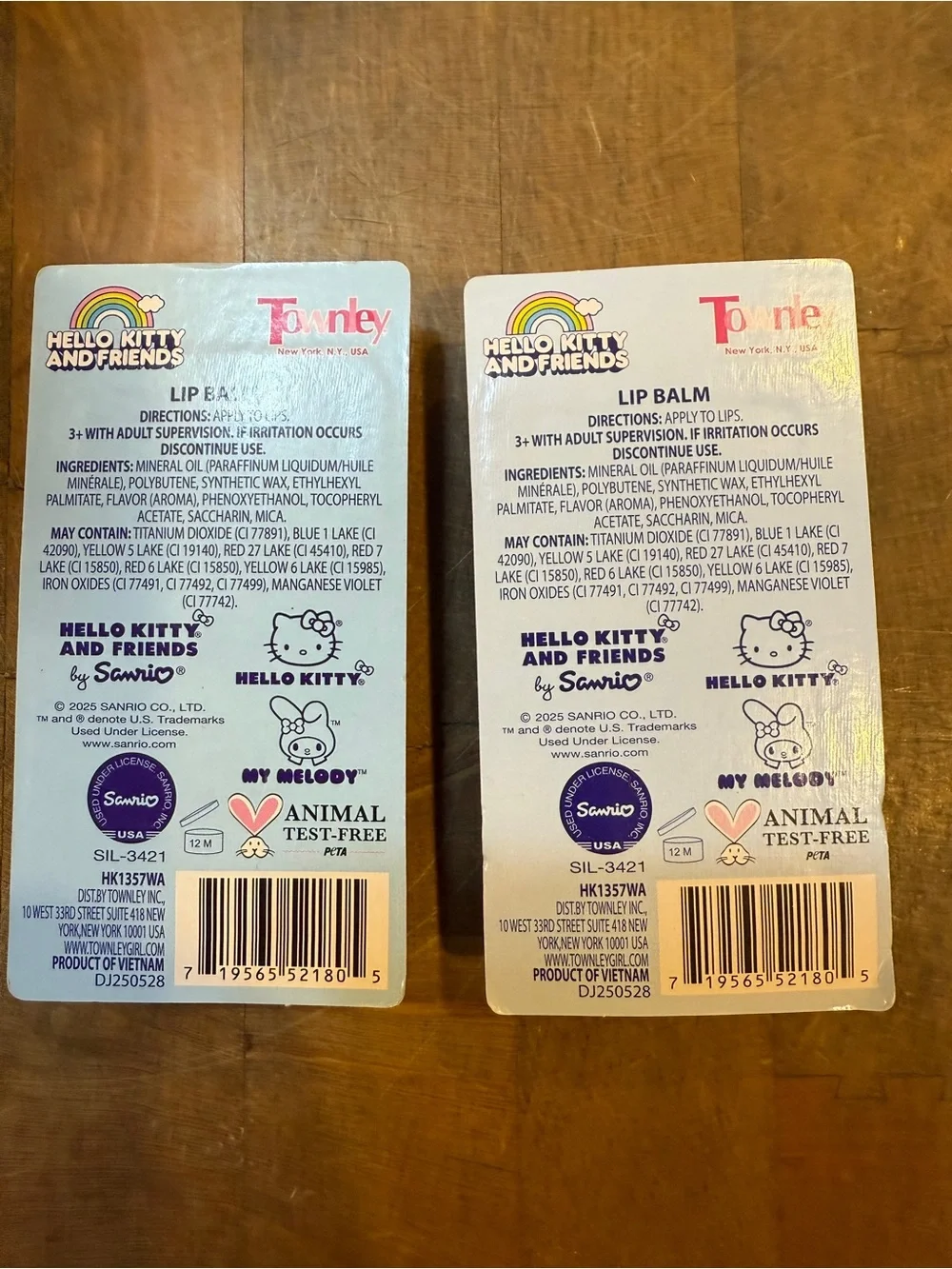 Hello Kitty & Friends Pink + Blue Lip Balm Duo 2 Packs of 2